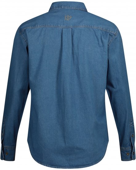 JP1880 Shirt Denim Long Sleeve Blue TALL - HERRENBEKLEIDUNG MT-6XLT - Langgrößen für Herren