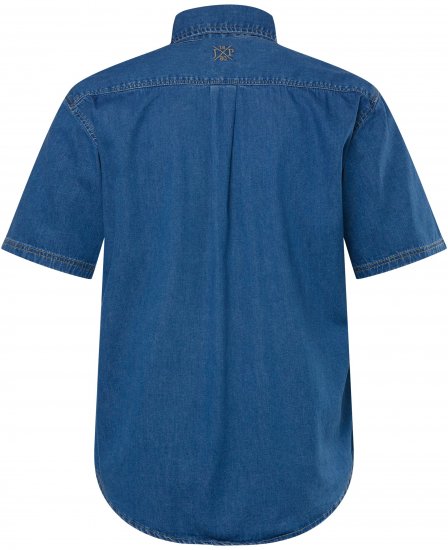 JP1880 Shirt Denim Short Sleeve Blue TALL - HERRENBEKLEIDUNG MT-6XLT - Langgrößen für Herren