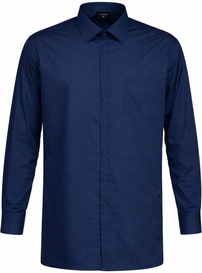 Espionage SH151 Plain Collar Long Sleeve Shirt Navy - Herrenhemden - Herrenhemden in großen Größen
