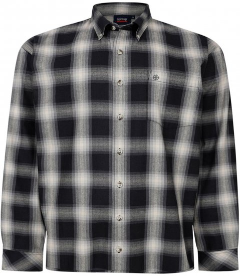 Espionage SH419 Long Sleeve Checked Shirt Black/Grey - Langärmlige hemden - 