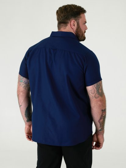 D555 James Kurzarm Oxford-Hemd TALL Navy - TALL hemden - 