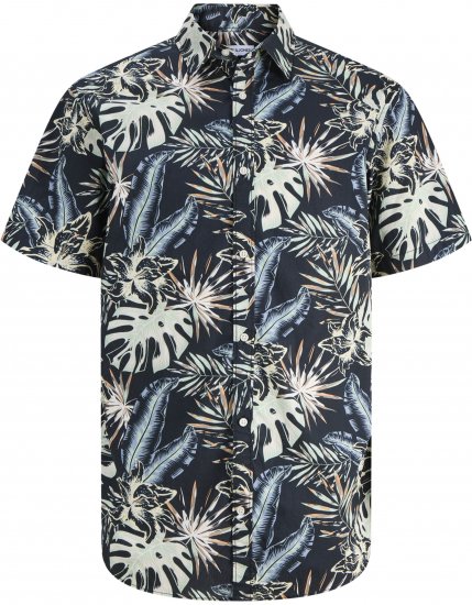 Jack & Jones Honolulu Short Sleeve Resort Shirt Black - Herrenhemden - Herrenhemden in großen Größen