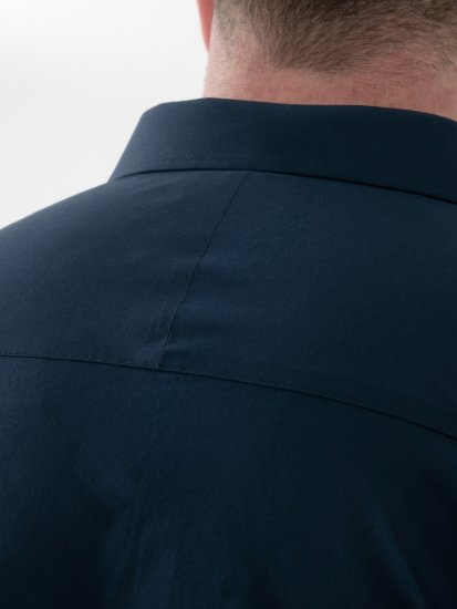 D555 Lucas Fleckenabweisendes Bügelfreies Stretch-Kurzarmhemd Navy - Herrenhemden - Herrenhemden in großen Größen