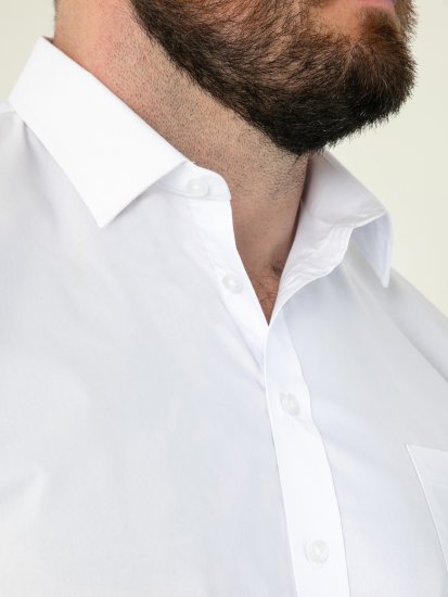 D555 Lucas Fleckenabweisendes Bügelfreies Stretch-Kurzarmhemd Weiß - Herrenhemden - Herrenhemden in großen Größen