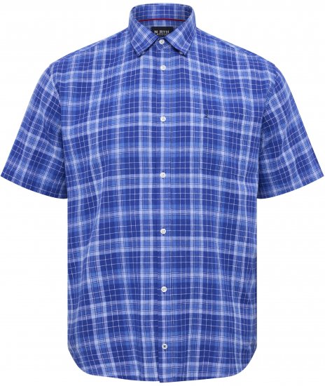 North Latitude 51145 Checked Short Sleeve Shirt Cobolt Blue - Kurzarmhemden - Herren Kurzarmhemden Große Größen