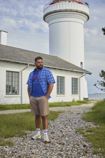 North Latitude 51145 Checked Short Sleeve Shirt Cobolt Blue - Kurzarmhemden - Herren Kurzarmhemden Große Größen