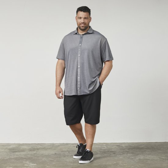 North Latitude 61116 Meliertes Piqué-Kurzarmshirt Grau - Polo-shirts für herren - Polo-Shirts für Herren in großen Größen