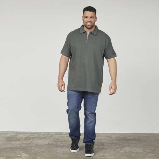 North Latitude 61347 Poloshirt mit Reißverschluss Dunkelgrün - Polo-shirts für herren - Polo-Shirts für Herren in großen Größen