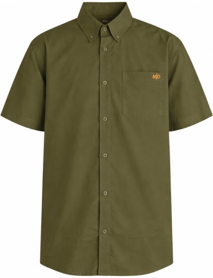 Motley Denim Zagreb Kurzarmhemd Dunkelkhaki - Herrenhemden - Herrenhemden in großen Größen