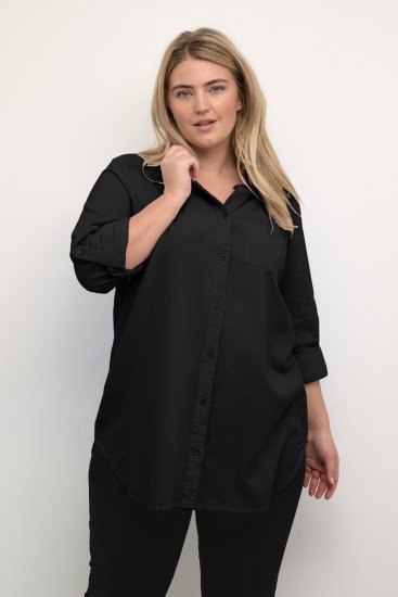 Kaffe Curve Nana Hemd-Tunika Tiefschwarz - Blusen & Tuniken - 