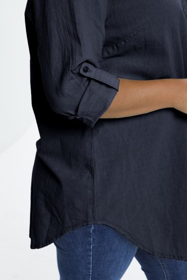 Kaffe Curve Nana Hemd-Tunika Midnight Marine - Blusen & Tuniken - 