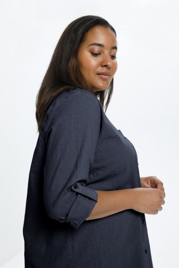 Kaffe Curve Nana Hemd-Tunika Midnight Marine - Blusen & Tuniken - 