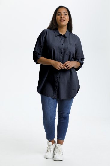 Kaffe Curve Nana Hemd-Tunika Midnight Marine - Blusen & Tuniken - 