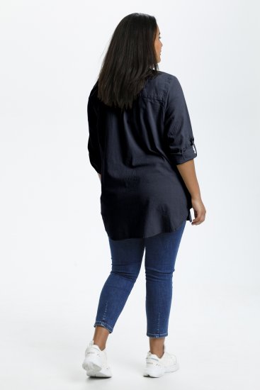 Kaffe Curve Nana Hemd-Tunika Midnight Marine - Blusen & Tuniken - 