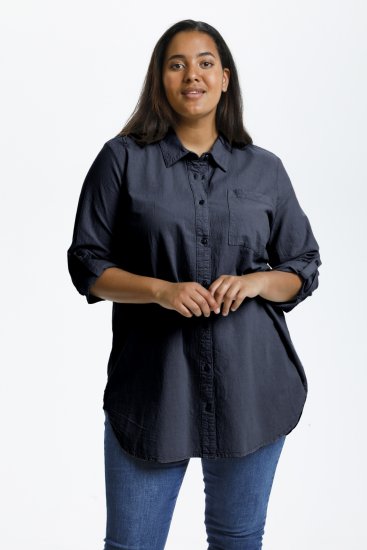 Kaffe Curve Nana Hemd-Tunika Midnight Marine - Blusen & Tuniken - 