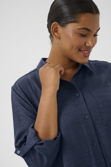 Kaffe Curve Ellie Shirt Tunic Moon Indigo Blue - Tuniken - 