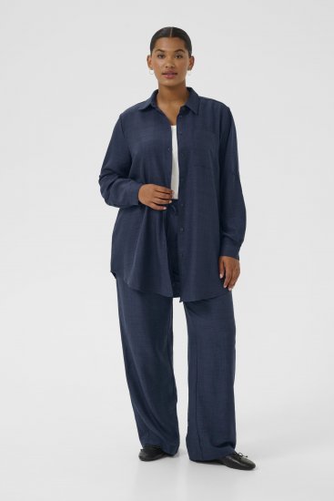 Kaffe Curve Ellie Shirt Tunic Moon Indigo Blue - Tuniken - 