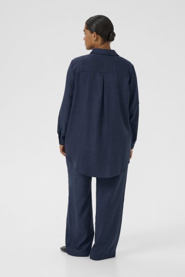 Kaffe Curve Ellie Shirt Tunic Moon Indigo Blue - Tuniken - 