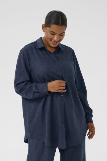 Kaffe Curve Ellie Shirt Tunic Moon Indigo Blue - Tuniken - 
