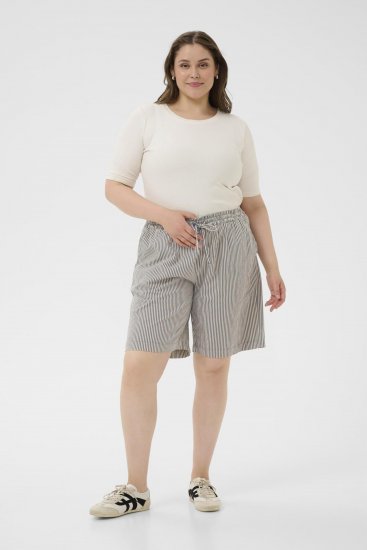 Kaffe Curve Nana Gestreifte Shorts Mitternacht/Weiß gestreift - Jeans & Hosen in Großen Größen – Plus Size Damenmode - 