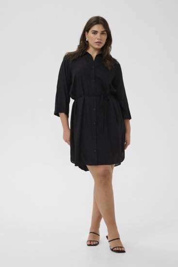 Kaffe Curve Mille Short Shirt Dress Black Deep - Minikleider - 