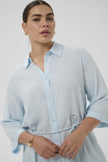Kaffe Curve Mille Short Shirt Dress Nantucket Breeze Blue - Minikleider - 