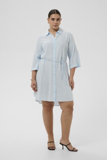 Kaffe Curve Mille Short Shirt Dress Nantucket Breeze Blue - Minikleider - 