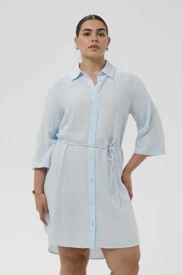 Kaffe Curve Mille Short Shirt Dress Nantucket Breeze Blue - Minikleider - 