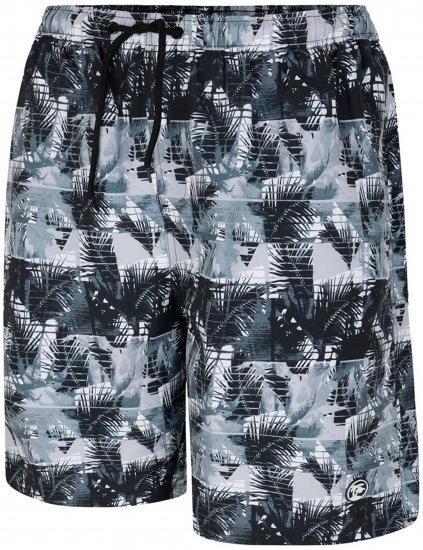 Espionage SW104 Mono Print Cargo Swimshorts Black - Bademode - Herren-Badeshorts in Übergröße