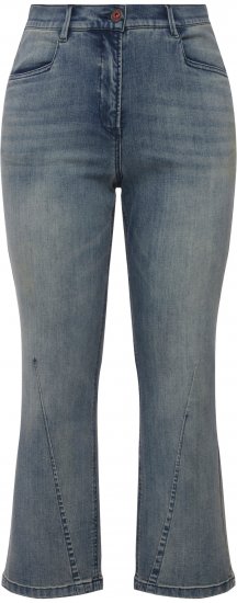 Ulla Popken Splatter Painted Jeans Washed Blue Denim - Jeans & Hosen in Großen Größen – Plus Size Damenmode - 