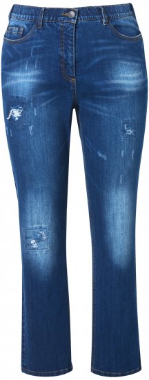 Ulla Popken Lightly Distressed Stretch Fit Jeans Blue Denim - Jeans & Hosen in Großen Größen – Plus Size Damenmode - 