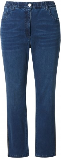Ulla Popken Rhinestone Seam Stretch Fit Jeans Blue Denim - Jeans & Hosen in Großen Größen – Plus Size Damenmode - Jeans & Hosen, EU 42–70