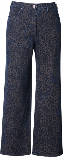 Ulla Popken Leopard Print Stretch Fit Jeans Ink Blue - Jeans & Hosen in Großen Größen – Plus Size Damenmode - 