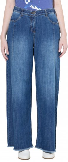 Ulla Popken Extra Wide Leg Stretch Fit Jeans Denim Blue - Jeans & Hosen in Großen Größen – Plus Size Damenmode - 