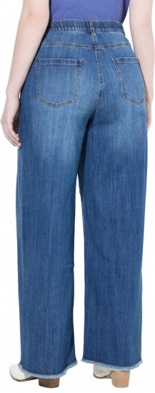 Ulla Popken Extra Wide Leg Stretch Fit Jeans Denim Blue - Jeans & Hosen in Großen Größen – Plus Size Damenmode - 