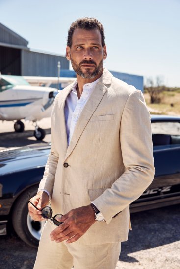 JP1880 Kos Linen Blend Jacket Sand - Herrenanzüge und -blazer - Herrenanzüge und -blazer in großen Größen
