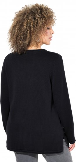 Ulla Popken Sequined Star Rolled Edge Sweater Black - Hoodies & Sweatshirts - Kuschelige Sweatshirts & Strick