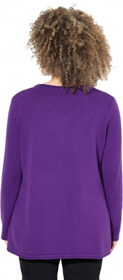 Ulla Popken Sequined Star Rolled Edge Sweater Dark Purple - Hoodies & Sweatshirts - Kuschelige Sweatshirts & Strick