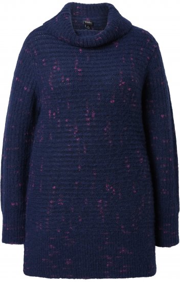 Ulla Popken Space Yarn Oversized Turtleneck Sweater Blue - Hoodies & Sweatshirts - Kuschelige Sweatshirts & Strick