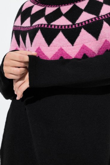 Ulla Popken Neon Alpine Pattern Long Sleeve Turtleneck Sweater Light Pink - Hoodies & Sweatshirts - Kuschelige Sweatshirts & Strick