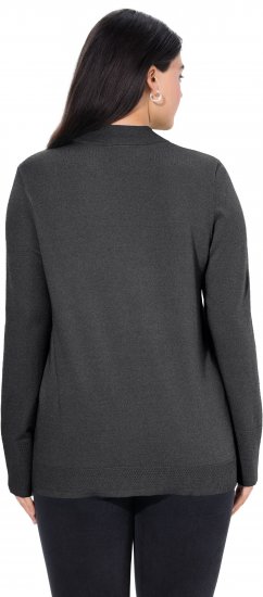 Ulla Popken Long Sleeves Mock Turtleneck Sweater Charcoal Grey Melange - Hoodies & Sweatshirts - Kuschelige Sweatshirts & Strick
