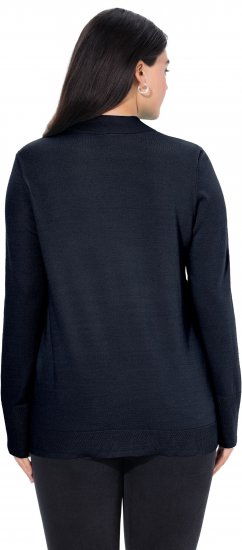 Ulla Popken Long Sleeves Mock Turtleneck Sweater Navy - Hoodies & Sweatshirts - 