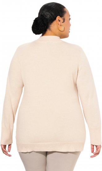 Ulla Popken Long Sleeves Mock Turtleneck Sweater Nature Melange - Hoodies & Sweatshirts - Kuschelige Sweatshirts & Strick