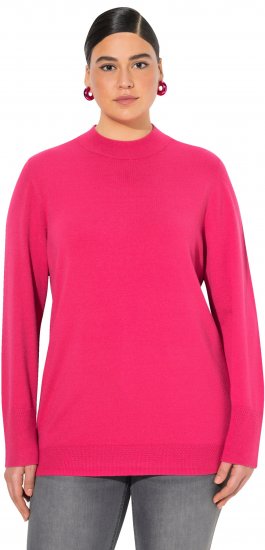 Ulla Popken Long Sleeves Mock Turtleneck Sweater Red Pink - Hoodies & Sweatshirts - Kuschelige Sweatshirts & Strick