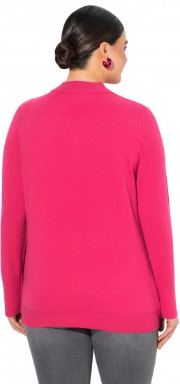 Ulla Popken Long Sleeves Mock Turtleneck Sweater Red Pink - Hoodies & Sweatshirts - Kuschelige Sweatshirts & Strick