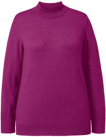 Ulla Popken Long Sleeves Mock Turtleneck Sweater Berry - Hoodies & Sweatshirts - Kuschelige Sweatshirts & Strick