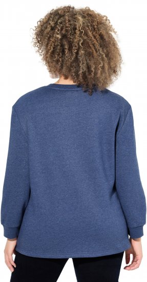 Ulla Popken Sequined Neck Long Sleeve Sweatshirt Ink Blue - Hoodies & Sweatshirts - Kuschelige Sweatshirts & Strick