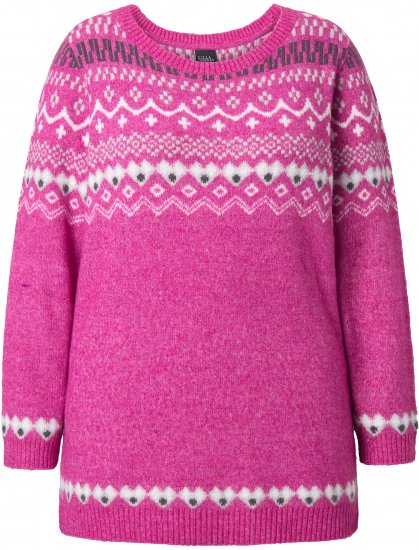 Ulla Popken Norwegian Style Pastel Tone Long Sleeve Sweater Summer Berry - Hoodies & Sweatshirts - Kuschelige Sweatshirts & Strick