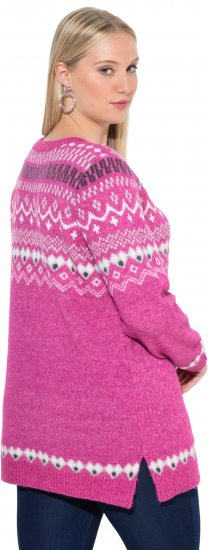 Ulla Popken Norwegian Style Pastel Tone Long Sleeve Sweater Summer Berry - Hoodies & Sweatshirts - Kuschelige Sweatshirts & Strick