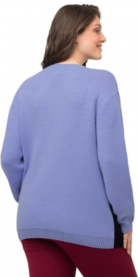 Ulla Popken Long Sleeve Knit Mountain Range Sweater Bright Purple - Hoodies & Sweatshirts - 